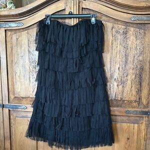 Black Tiered fringe Dress by Ann Taylor.